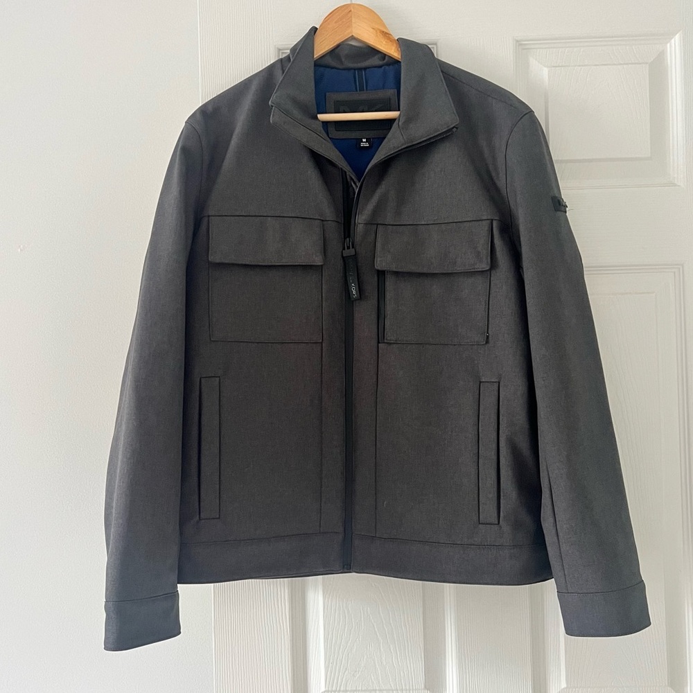 Michael Kors men’s gray blue contrast full zip jacket size medium